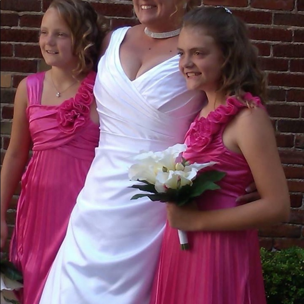 pink flower girl dresses